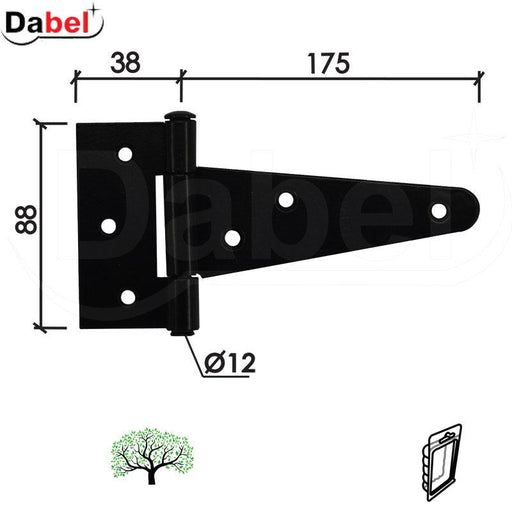 BRODSKA ŠARKA ZA VRATA SP5 CRNA Ø12 mm