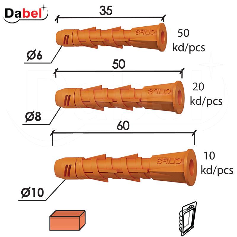 Tipl za punu ciglu DSET Žuta fi6+fi8+fi10 (50+20+10kom) DP2