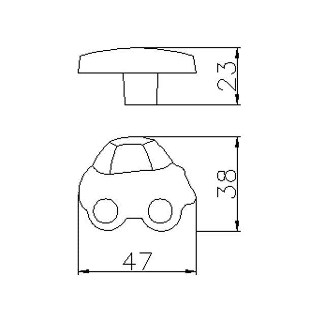 Ručica H147-47 RUI AUTO, crvena, plastična