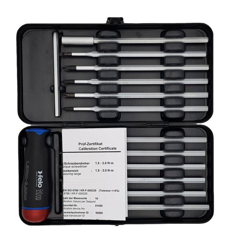 Set Felo Nm-Box sa moment šrafciger 1,5-3,0 Nm i nastavci SL/PH/PZ/TX/TX+ 10099216 13 kom