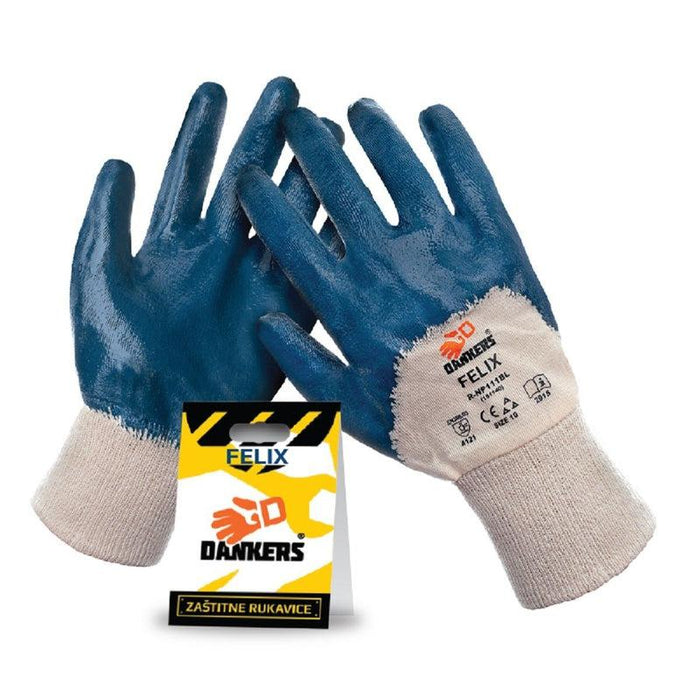 Dankers Felix blister - šivene rukavice sa elastičnom manžetnom polumočene u nitril