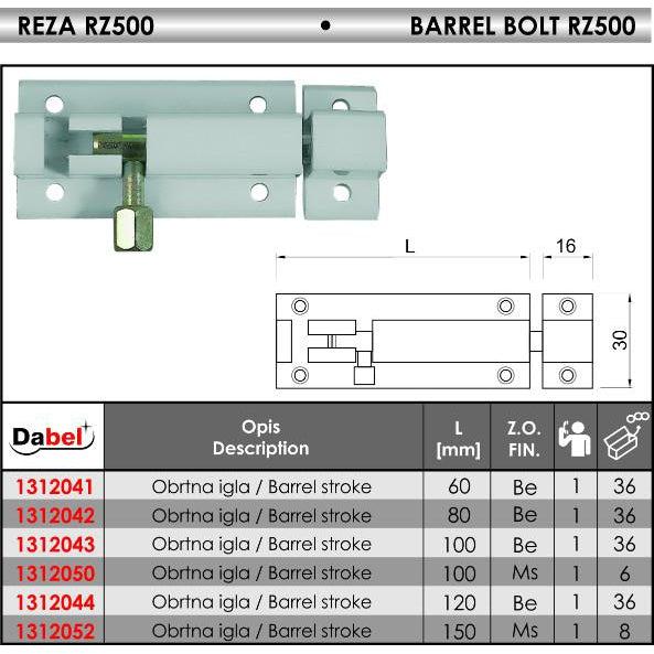 REZA ZA VRATA 500 80x30/17x30mm
