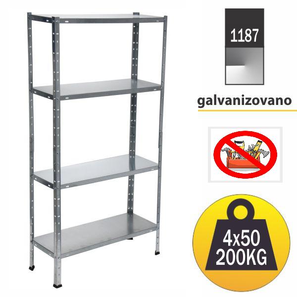 Metalna polica 150x75x30 4x50kg