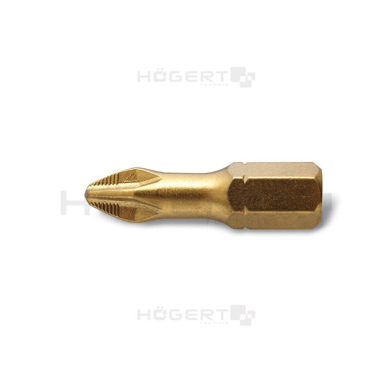 HÖGERT Bit PH2 25mm - hrapav prihvat presvučen titanom