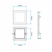 LED ugradna panel lampa 6W toplo bela