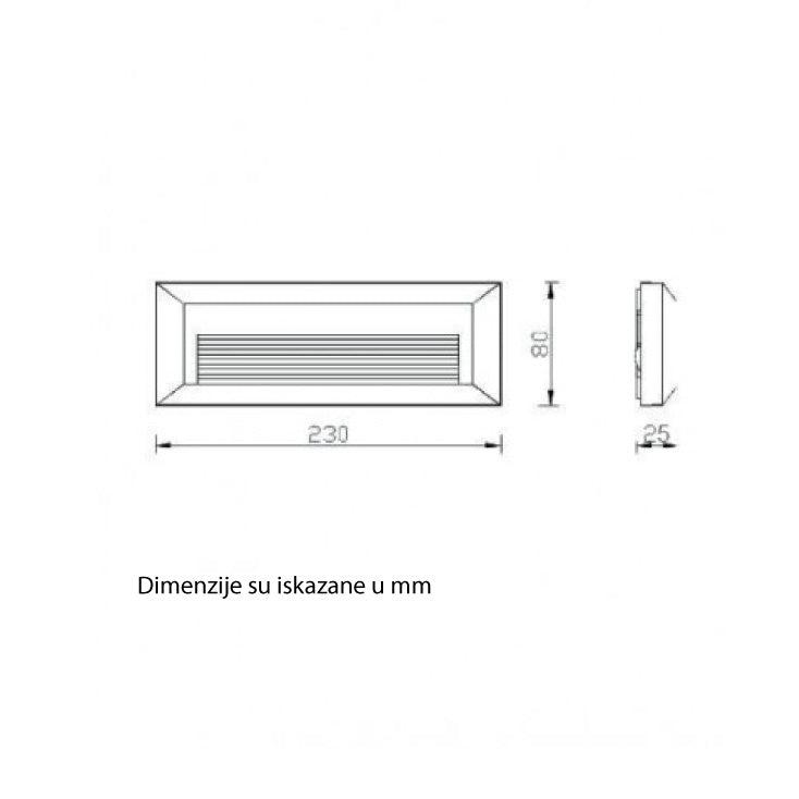 Zidna LED lampa 2W