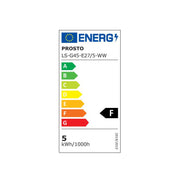 LED sijalica lopta toplo bela 5W