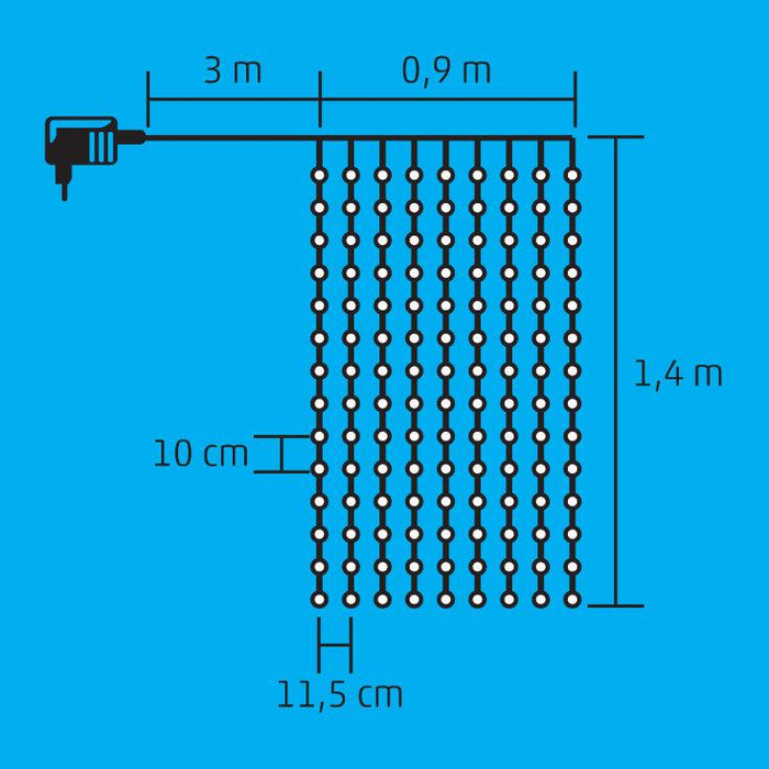 Svetleći niz sa 126 toplo belih LED dioda