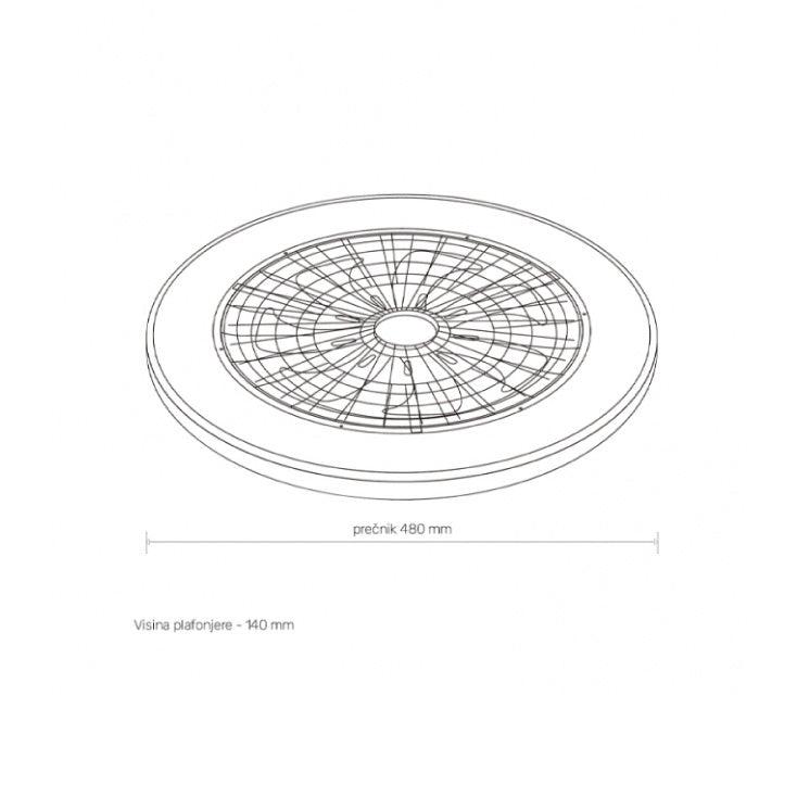 LED plafonjera Ø480 — 48W, 3000K