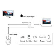 Adapter USB-C 3.1 u USB3.0, VGA