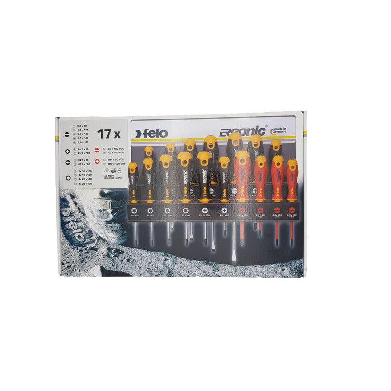 Set šrafcigera Felo Ergonic sa VDE šrafcigerima SL/PH/PZ/TX 40091743 17 kom