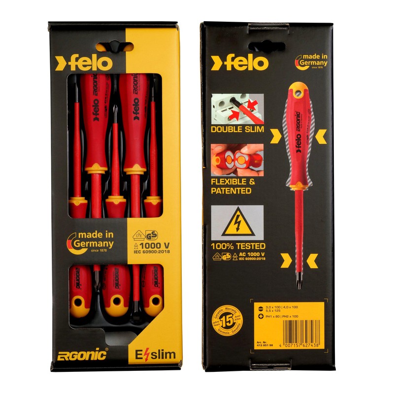 Set šrafcigera Felo Ergonic VDE E-Slim SL/PH 41385198 5 kom