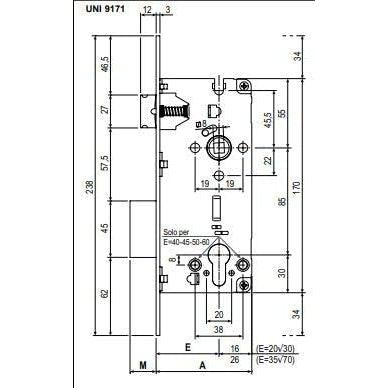 AGB BRAVE SICUREZZA ZA SPOLJNA DRVENA VRATA- cilindar/ oblo čelo/ jezičak širine 10mm DORN MERA 40