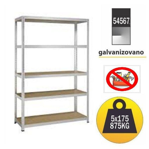 Polica metal medijapan 180x120x40cm 5x175kg