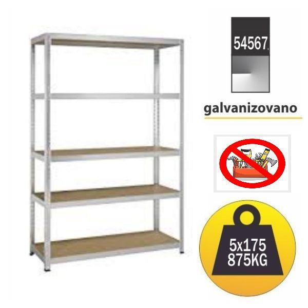 Polica metal medijapan 180x120x40cm 5x175kg