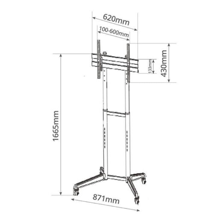 HOLMIOS Podni TV nosač 32" do 70" — podni, nosivost 50 kg