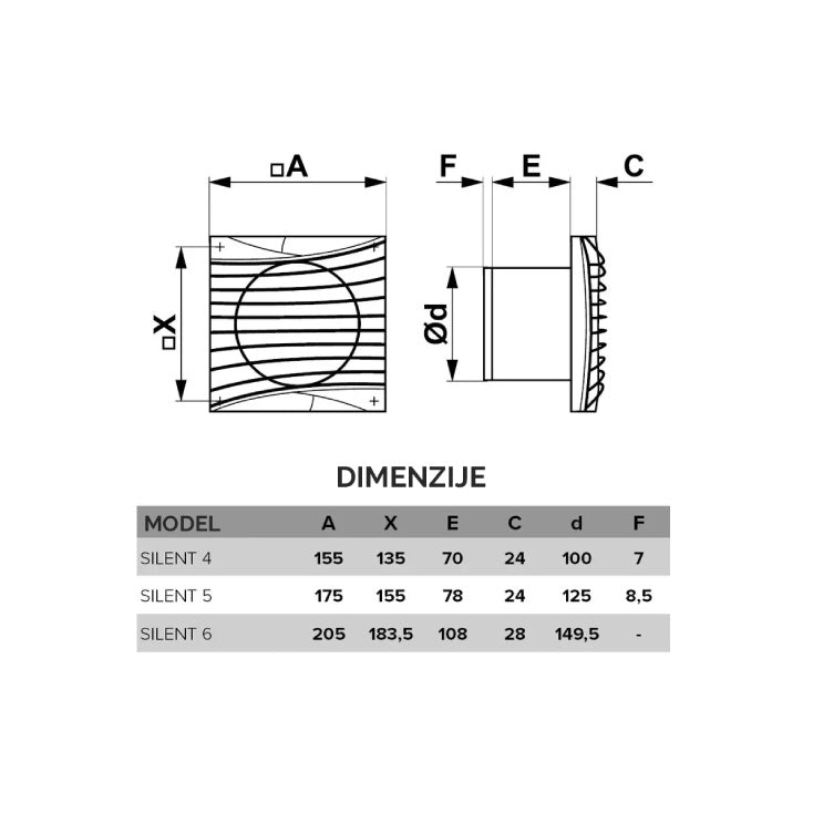 Izduvni ventilator 100mm — 9 W