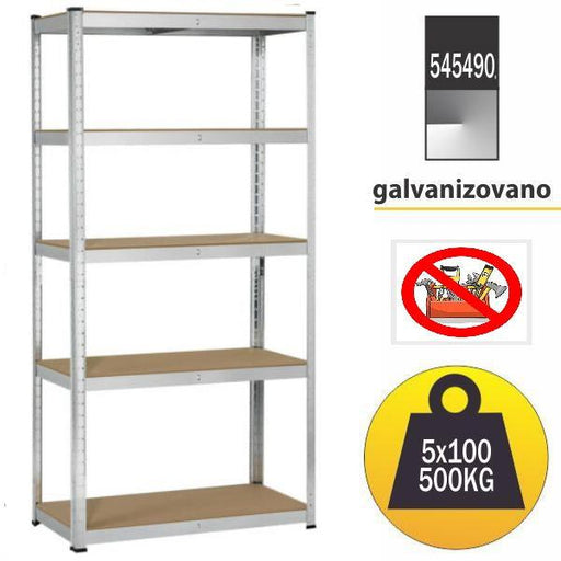 Polica metal medijapan 180x90x35cm 5X100kg