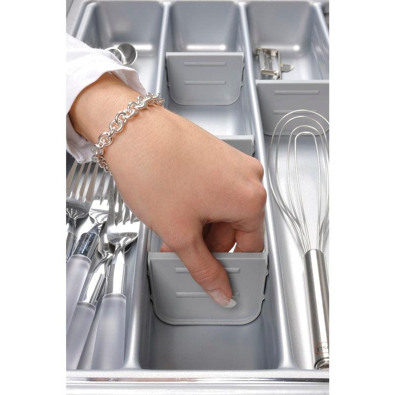 Set pregrada Scoop II, 3 x mala, 1 x velika, plastika srebrne boje