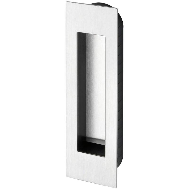 Ukopna ručkica za klizna vrata pravougaona, 45 x 155 mm, otvorena, nerđajući čelik