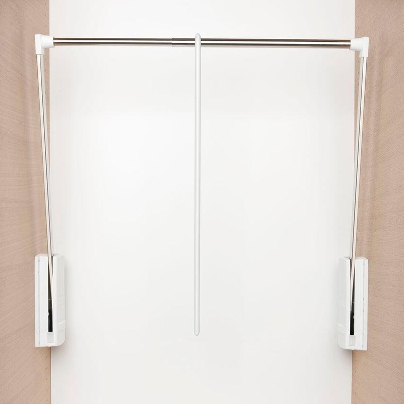 Garderobni lift Junior, V 850,ŠK 440-610mm, Nosivost 10KG, plast.belo/čel.nikl.