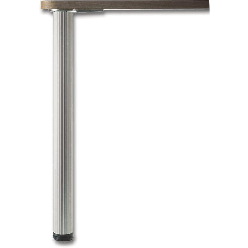 Noga za sto Aluminia — 690 mm, srebrna rebrasta (Ø50/60/80)
