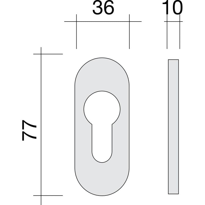 Rozeta za cilindar EUROLINE - 36x77x10 - beli aluminijum