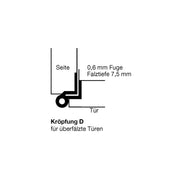 Stilska šarka za nameštaj, zglob D,50x33 mm, mesing