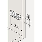 BLUM CLIP ONYX ekscentar podložna pločica ravna, čelik, vijci, razmak 0 mm