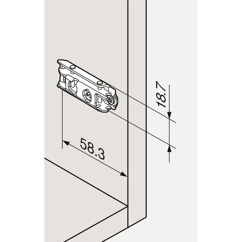 BLUM CLIP ONYX ekscentar podložna pločica ravna, čelik, vijci, razmak 0 mm