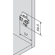 BLUM CLIP podložna pločica Onyx, Spax-vijci, HV: ekscentar, razmak 0 mm