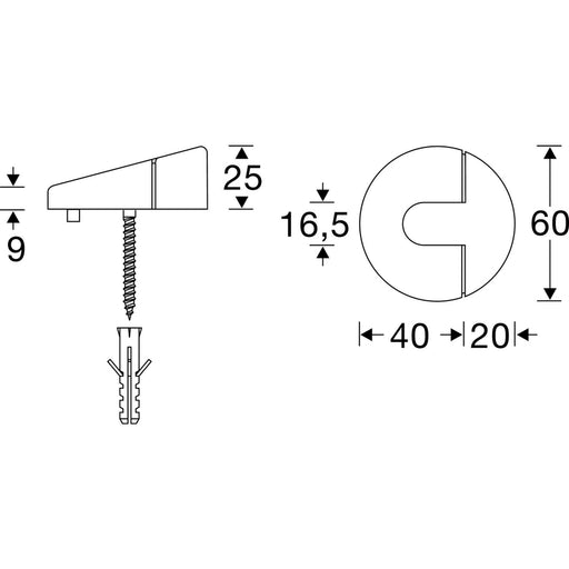 Odbojnik za vrata - FSB 38 3816, ø 60 mm