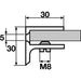 Stezni nosač staklene police Pula, staklo 8-10 mm, širina 30 mm, mesing hromiran