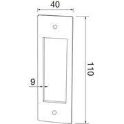 Ukopna ručica za klizna vrata 40x120mm ravna, crni čelik
