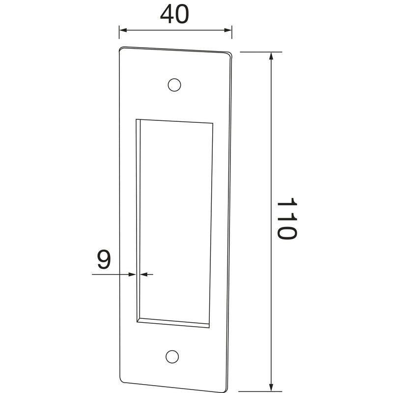 Ukopna ručica za klizna vrata 40x120mm ravna, crni čelik