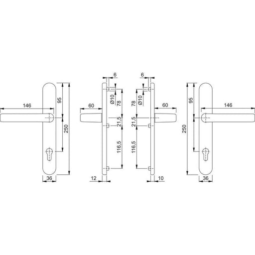 Garnitura sa uskim štitom LIVERPOOL - na štitu PZ 92, bela RAL 9016