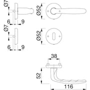 HOPPE garnitura kvake ROISSY - sa rozetnom BB, TS 39-47