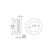 Ukopna ručkica okrugla Ø 65mm, TS 8-10 / 38-45mm, aluminijum crni mat
