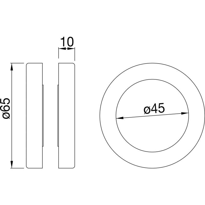 Ukopna ručica za klizna vrata, par ø 65mm, aluminijum crni mat