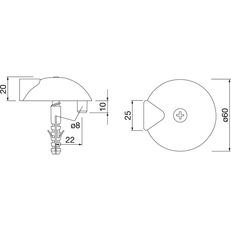 Odbojnik — inox, Ø 60 mm