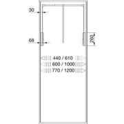 Garderobni lift Junior, V 850,ŠK 440-610mm, Nosivost 10KG, plast.belo/čel.nikl.