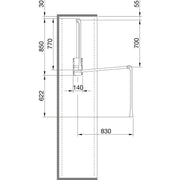 Garderobni lift Junior, V 850,ŠK 440-610mm, Nosivost 10KG, plast.belo/čel.nikl.