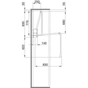 Garderobni lift Junior, V 850,ŠK 440-610mm, Nosivost 10KG, plast.belo/čel.nikl.