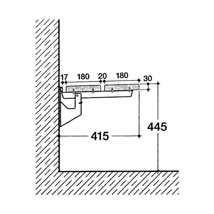 Konzola za klupu, preklopna, nosivost 250 kg, čelik pocinkovan
