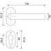 Garnitura kvaka RIGA na ovalnoj rozeti PZ, 35-65, 32x62, nerđajući čelik