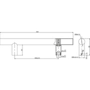Rukohvat 4800 prava, 400 mm, rastojanje od rupe 300 mm, ručka M8
