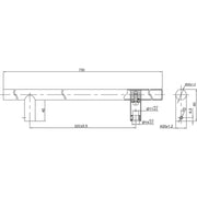 Rukohvat MT 720/20, 720 mm, rastojanje rupa 520 mm, ručka M6