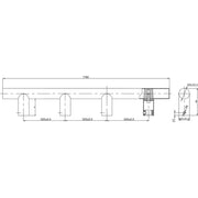 Rukohvat MT 1760/25, 1760 mm, rastojanje rupa 520mm, ručka M8