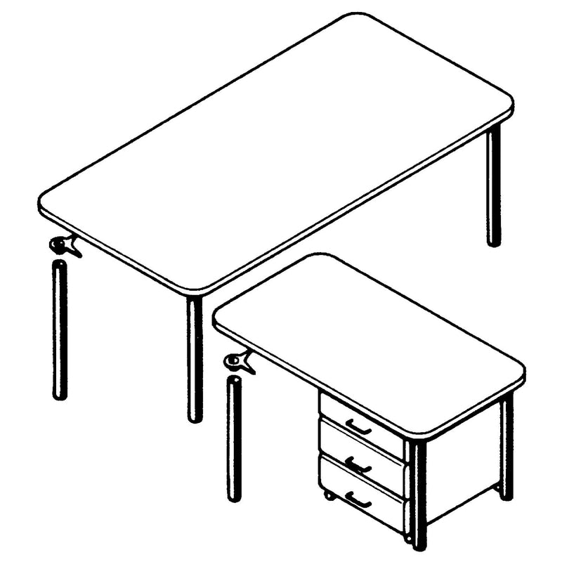 Komplet od 4 noge za sto 710 mm — Ø60, čelik (+30 mm)