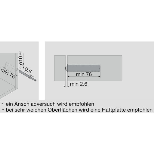 TIP-ON ZA VRATA- dugačka verzija sa odbojnikom BLUM